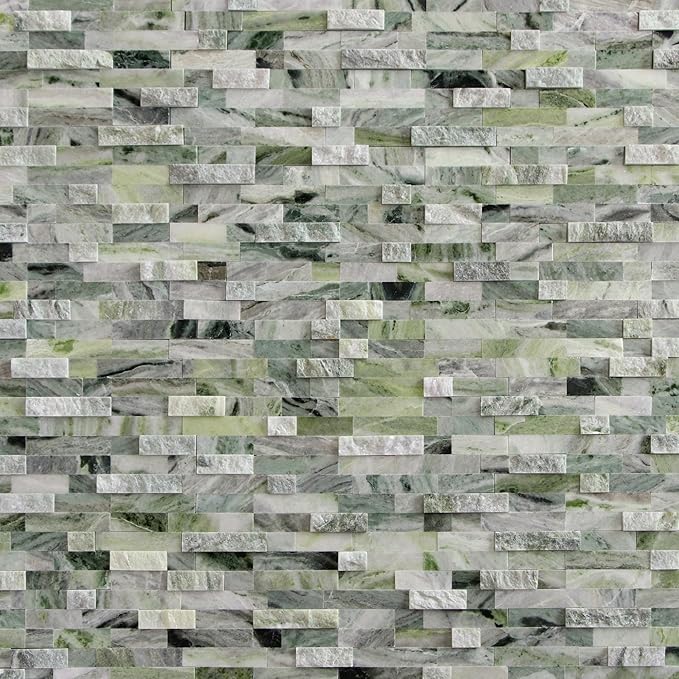 SUNWINGS 5-Sheet Peel and Stick Mosaic Natural 3D Stone Self Adhesive Marble