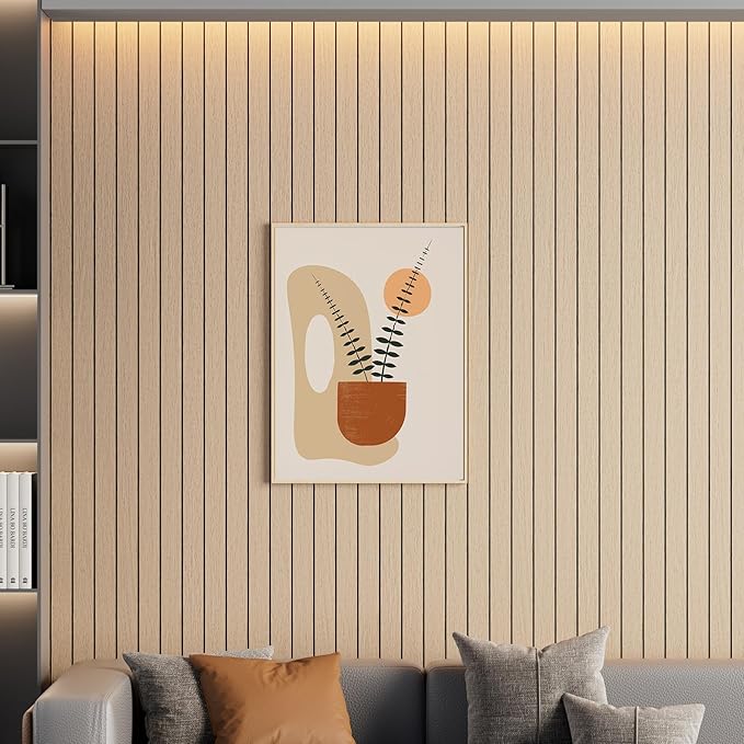 Arthome Peel and Stick Slat Wall Panels 15.7 "x120, Self-Adhesive PVC Wood
