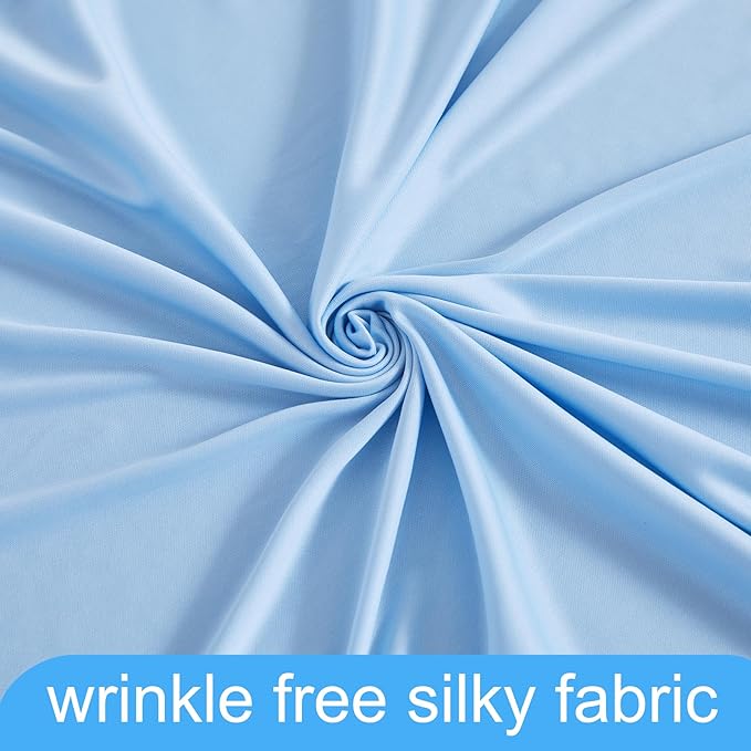 Baby Blue Backdrop Curtain for Baby Shower Parties Wrinkle Free Light Blue Curtains Backdrop Drapes Fabric Decoration for Birthday Party Photography 5ft x 8ft,2 Panels