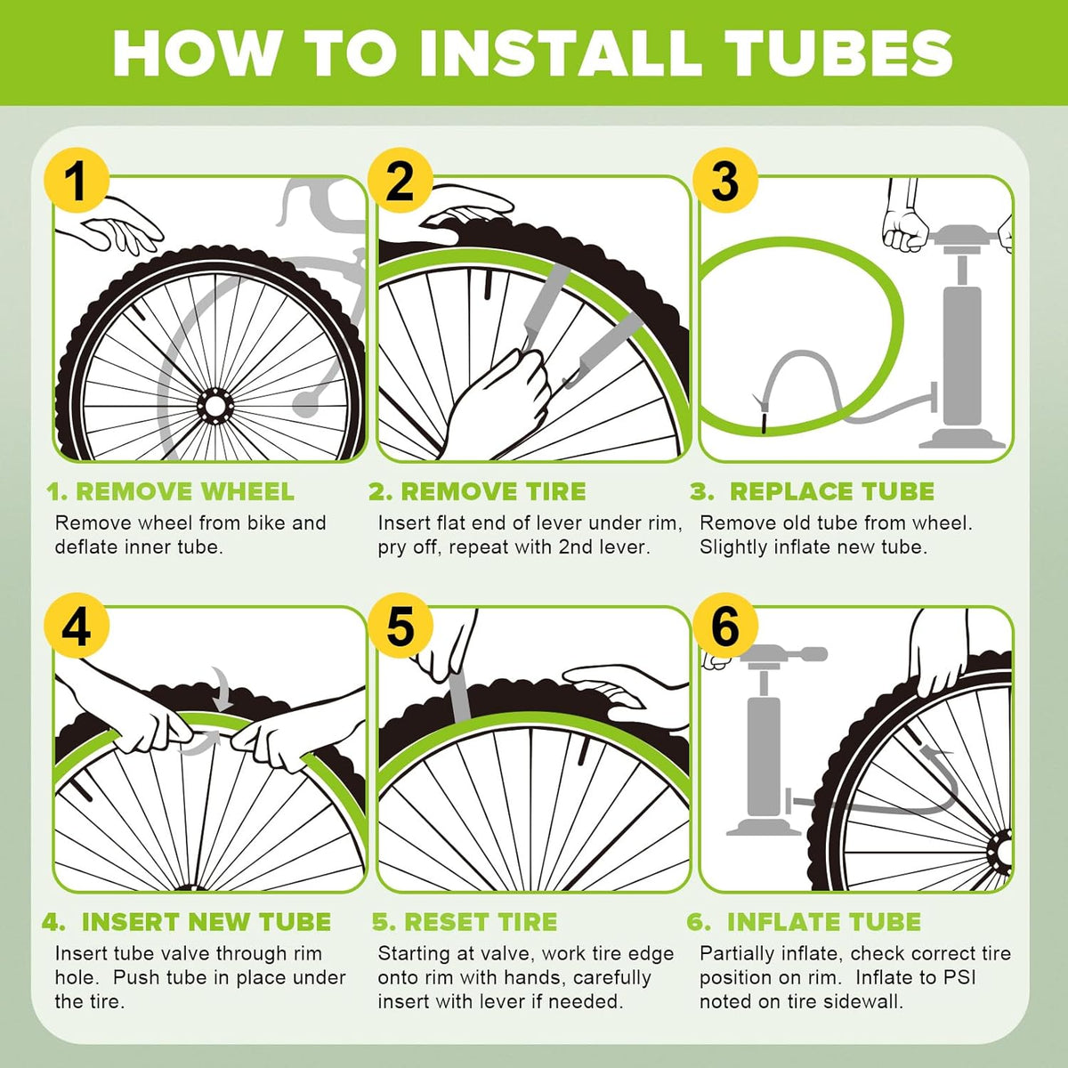 Skiennix Bicycle Tube - Reliable 12" to 29" Sizes with 32mm AV Schrader Valve & 2 Tire Levers