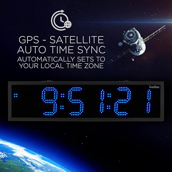 Ivation Oversized 48" Outdoor Waterproof Digital Clock, Auto Time Sync