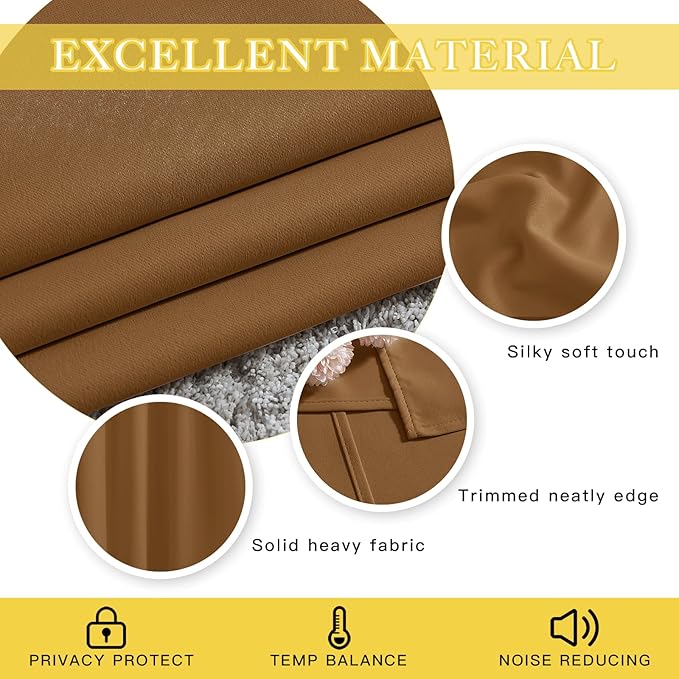 NICETOWN Sliding Door Curtains 84 inches Long, Grommet Blackout Thermal Patio