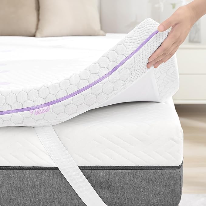 SINWEEK Ultra Soft 3 Inch Memory Foam Mattress Topper Queen Size, Soft Mattress Pad for Back Pain Relief, High Density Foam Bed Topper with Textured Cover, CertiPUR-US Certified