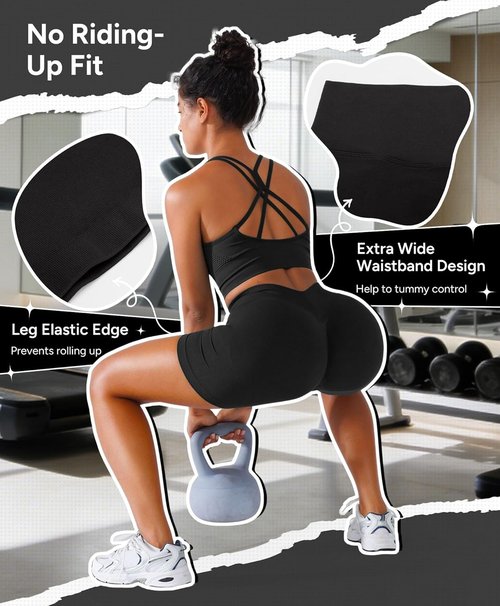 BRXL Scrunch Butt Lifting Shorts - Seamless High Waist 5" Compression Spandex for Women | Gym Workout