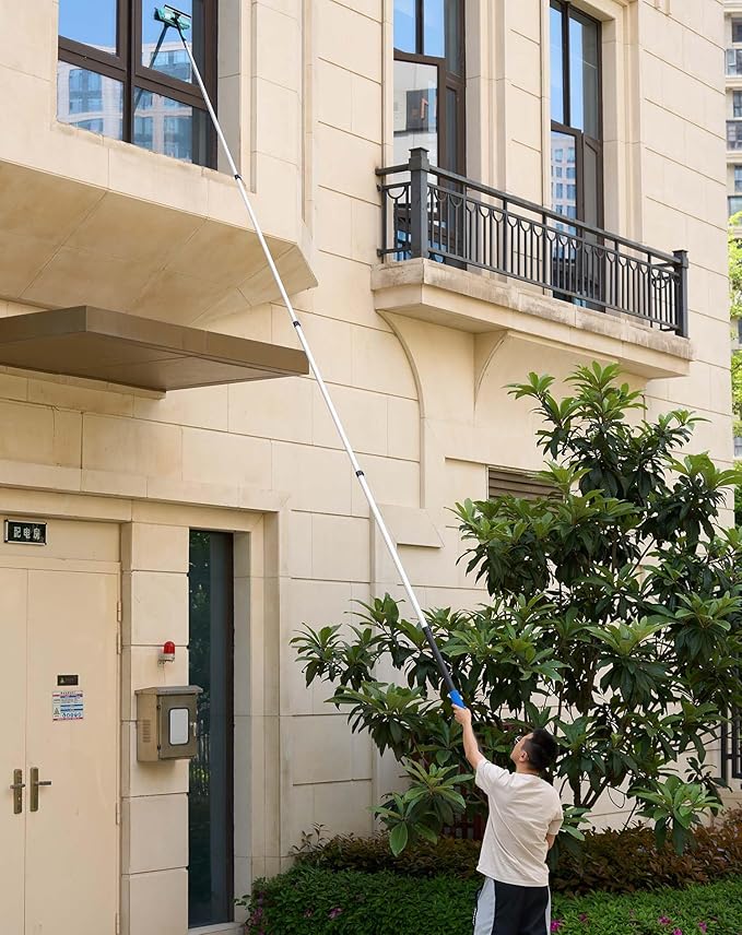 20 Foot High Reach 5-to-12ft Long Duster for High Ceilings Fan Cleaner with Sturdy Lightweight Extension Pole