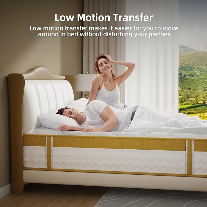 Cooling Gel Queen Size Mattress 10 Inch Hybrid Queen Mattress in a Box with Pocketed Springs Memory Foam for Back Pain & Pressure Relief with CertiPUR-US Certified Foam
