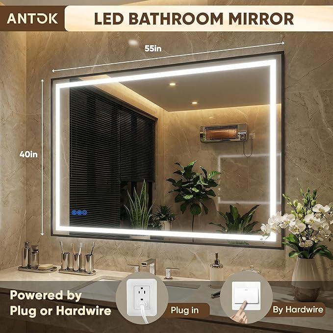 Antok 55X40 LED Bathroom Mirror