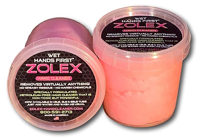 Zolex Water Activated Cherry Hand Cleaner for Hard Working Hands | Stain Remover for Heavy Duty Workers | Grease Remover for Mechanics and Industrial Workers - Non-Toxic Petroleum Free (Personal-Sized 4 oz Tubs)