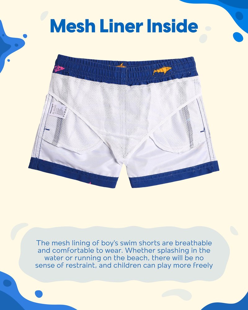 maamgic Boys Swim Trunks Toddler Swim Shorts Little Boys Bathing Suit Swimsuit Toddler Boy Swimwear,Royal Blue,4 T