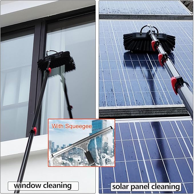 9M Telescopic Window Cleaning Pole Hose Fed Water fed Extendable Solar Panel Conservatory Brush Kit Roof Cleaning Tools