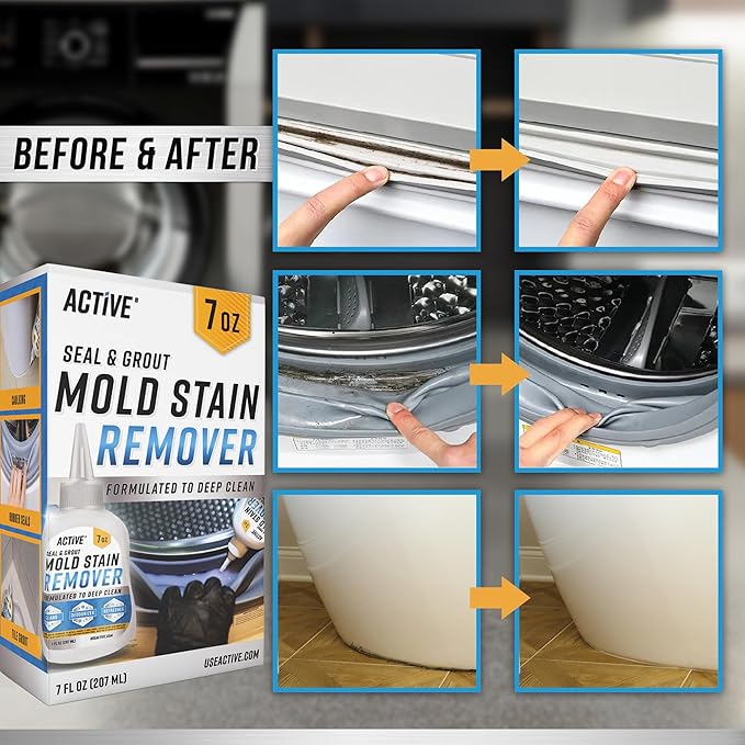 ACTIVE Automatic Toilet Bowl Cleaner and Mold Stain Remover - Includes 12ct Toilet Bowl Cleaning Tablets and 7oz Mold Stain Removing Gel