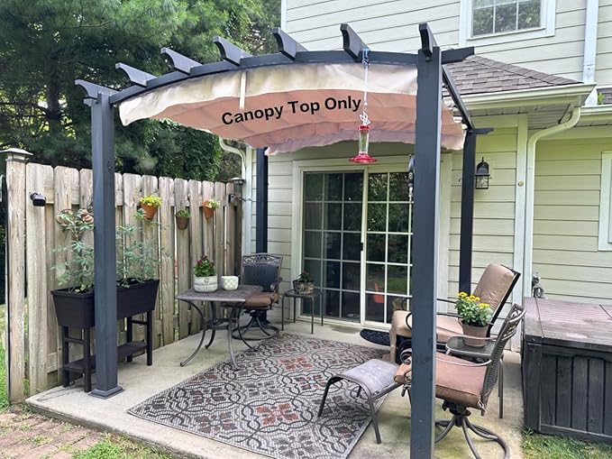 Pergola Shade Cover Replacement Canopy Top Compatible with Home Depot Hampton Bay Arched Pergola Model #GFM00469A - Beige(Canopy Top Only)