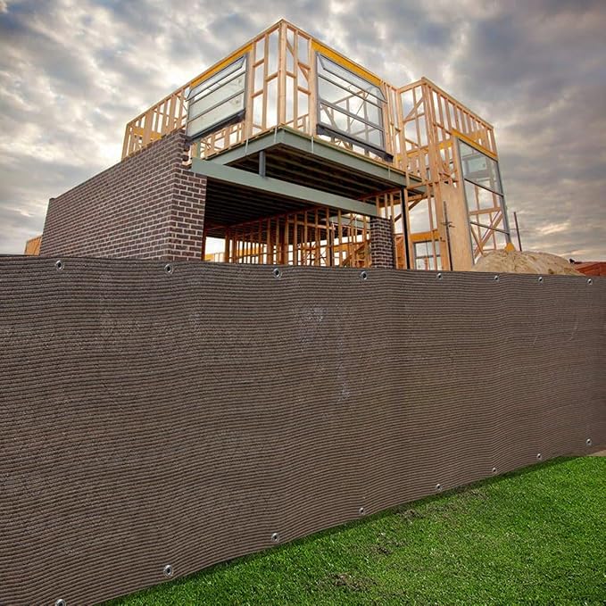 Alion Home© Elegant Privacy Screen Fence Mesh Windscreen for Backyard Deck Patio Balcony Pool Porch Railing - Brown/Mocha (4' x 12')