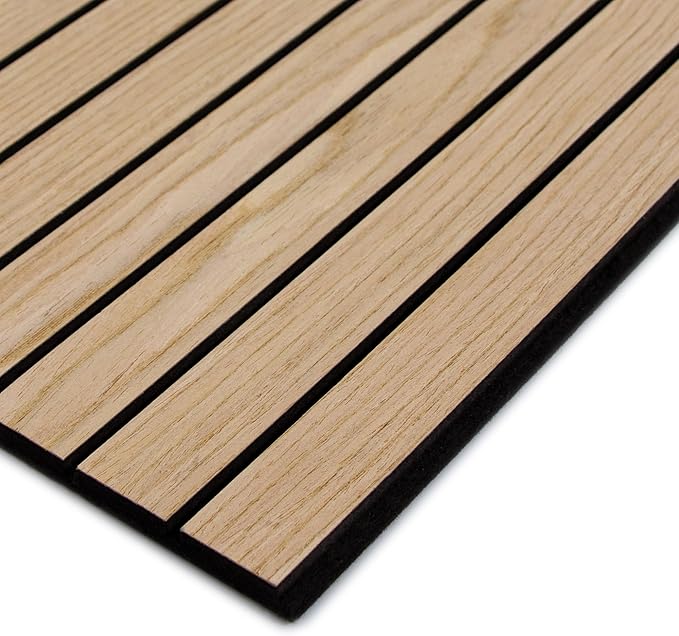 4-Piece Wood Slat Wall Panel for Interior Wall Decor Noise Cancelling 47.2" x