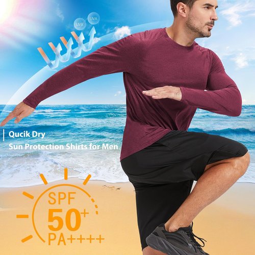 MLYENX Long Sleeve Men's Shirts - UPF 50+ UV Protection, Quick Dry & Moisture Wicking | 7 Pack
