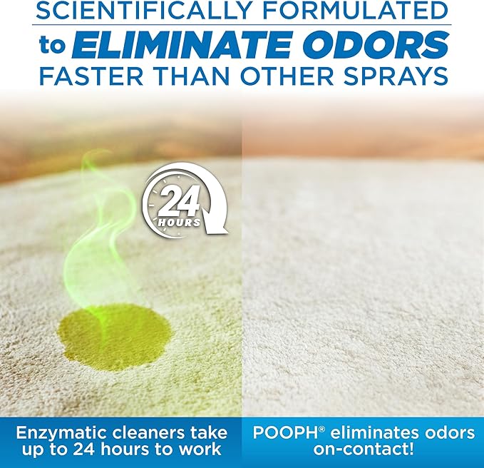 Pooph Pet Odor Eliminator, 32oz Spray, 2-Pack - Dismantles Odors on a Molecular Basis, Dogs, Cats, Freshener, Eliminator, Urine, Poop, Pee, Deodorizer, Natures, Puppy, Fresh, Clean, Furniture, Potty
