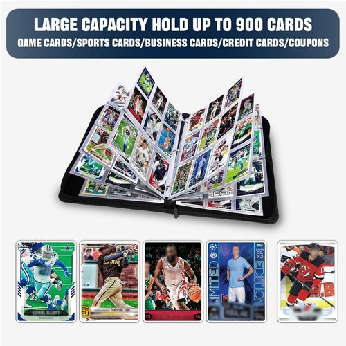 Cardinal Hockey Card Binder - 9-Pocket Holder for 900 Cards | Includes 50 Removable Sleeves
