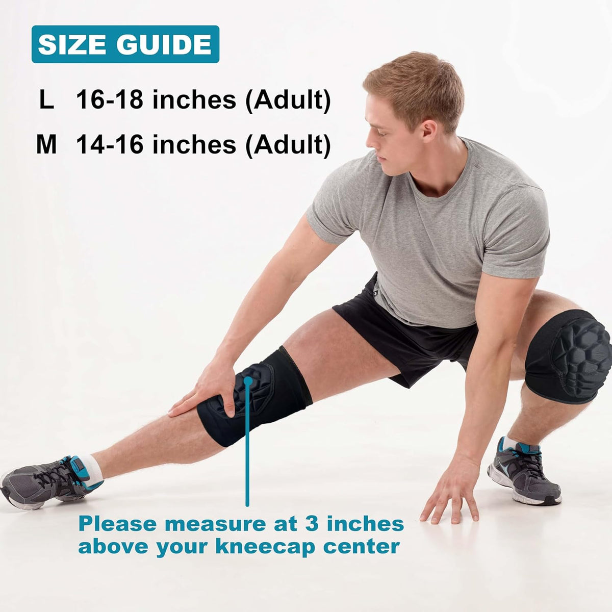 Skiennix Knee Pads - Soft Elastic Compression Sleeves for Skating, Soccer, Yoga | Breathable Black, Large