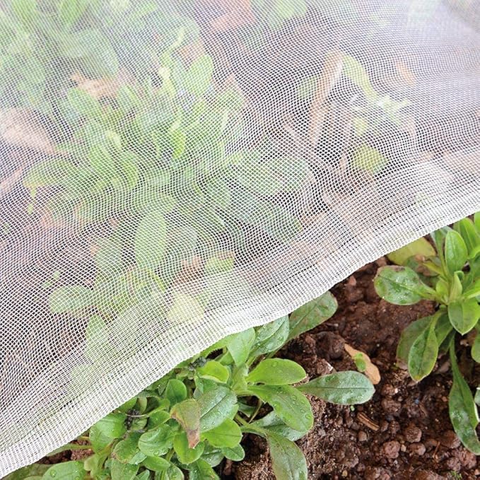 Garden Insect Netting Pest Barrier: 4'x10' Bug Netting for Garden Protection Mosquito Net Fine Mesh Cicada Tree Net Greenhouse Row Cover for Crops Plants Vegetables Flowers Fruits Silver