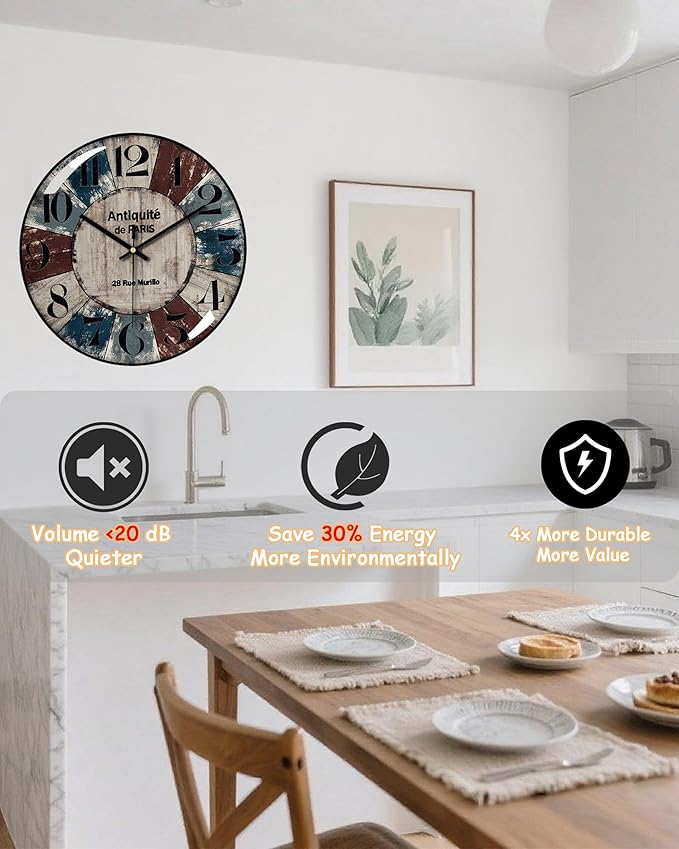 Decorative Wall Clocks Batterys Operated, Retro Wall Clock