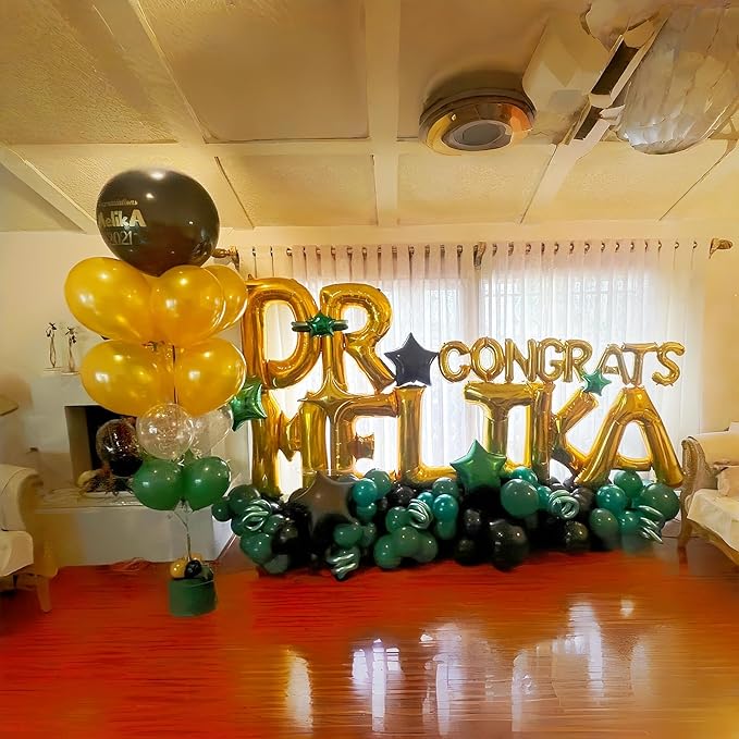 Giant H Alphabet Balloon Letters, Gold Self Inflating Custom Letter Balloons Birthday Decor, 40 Inch Helium Mylar Foil Name Word Balloons for Girls Men Anniversary Party Graduation Decoration Supplies