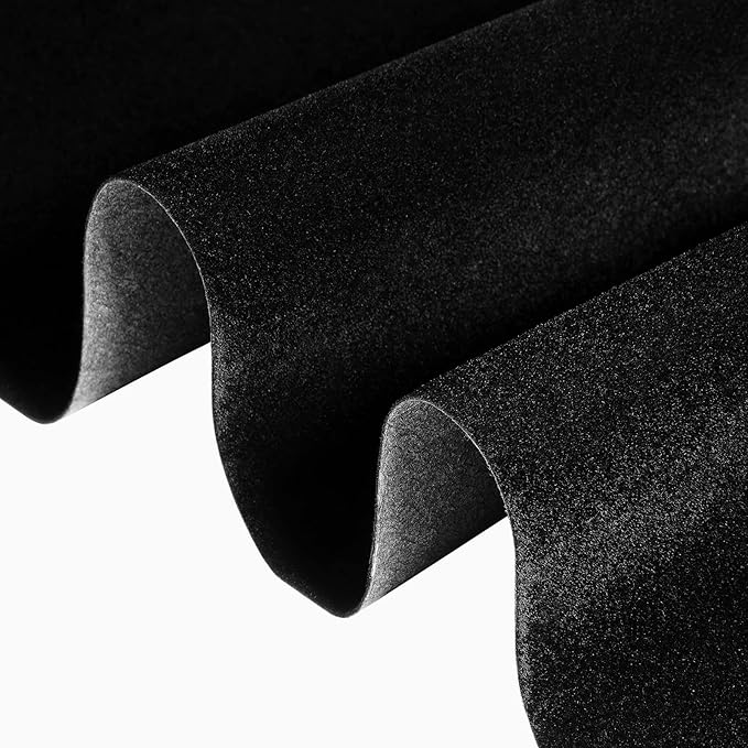 FunStick 15.8"x240" Self Adhesive Felt Fabric Sheets Black Velvet Fabric