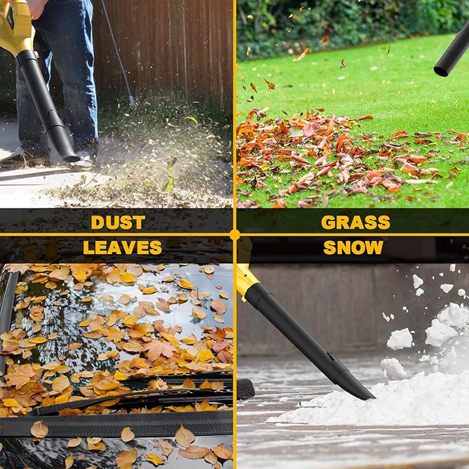 ZEGJAW 2-in-1 Leaf Blower + 12-Inch 20v Cordless String Trimmer Combo Kit, 8 Pcs Replacement Spools, 2x2.0Ah Batteries & Charger Included, for Lawn, Garden,Yard, etc