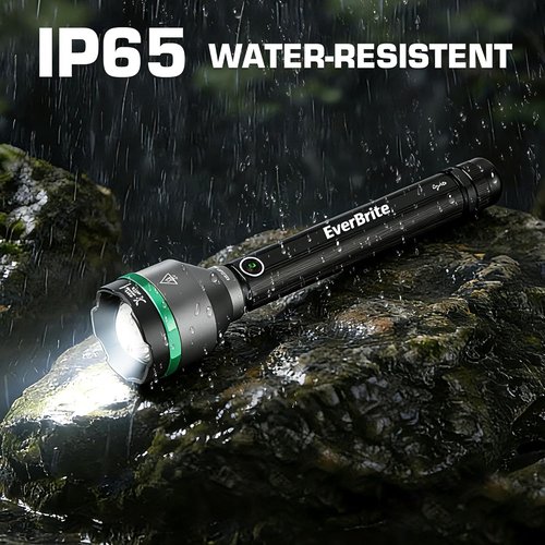 EverBrite 5000 High Lumens Rechargeable Flashlight - 5 Modes Zoomable Tactical LED Spotlight for Hunting, Hiking, and Emergency Use