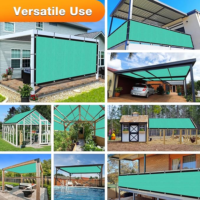 Artpuch Outdoor Pergola Shade Cover 6' X 15' Sun Shade Cloth with Grommets, 90% UV Protection Canopy Patio Privacy Screen (Customized Available) GN107, Turquoise