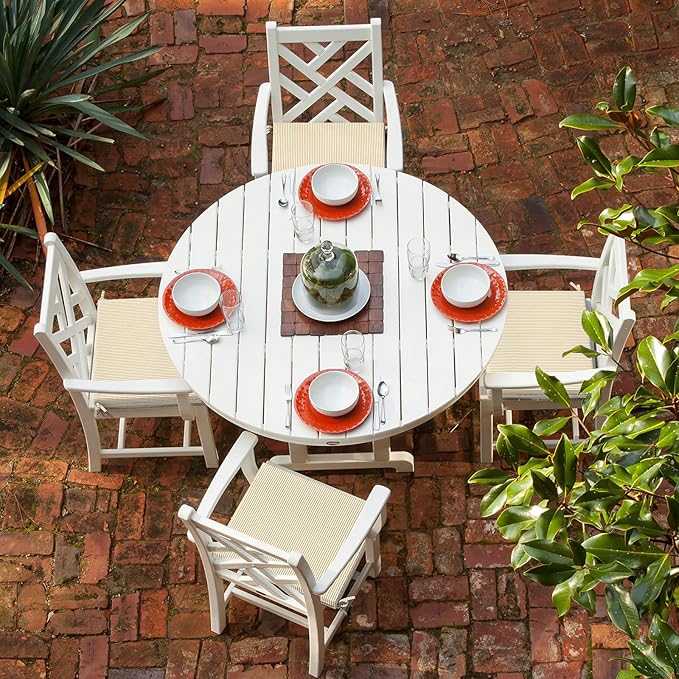 LVTXIII Outdoor Seat Cushions Seasonal Replacement Chair Cushions, Patio Chair Pads with Ties for Dining Chairs and Garden Furniture, (Square Back, 18.5"x16"x2", 2 Pack, Strip Beige)