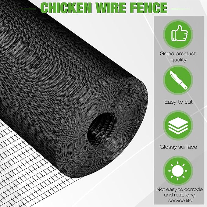 Tatuo Hardware Cloth 1/2 Inch 72in x 150ft Hot Dip Galvanized After Welded Cage Mesh Rolls 21 Gauge Metal Chicken Wire Roll Wire Fencing Poultry Netting for Raised Garden Rodent Animals