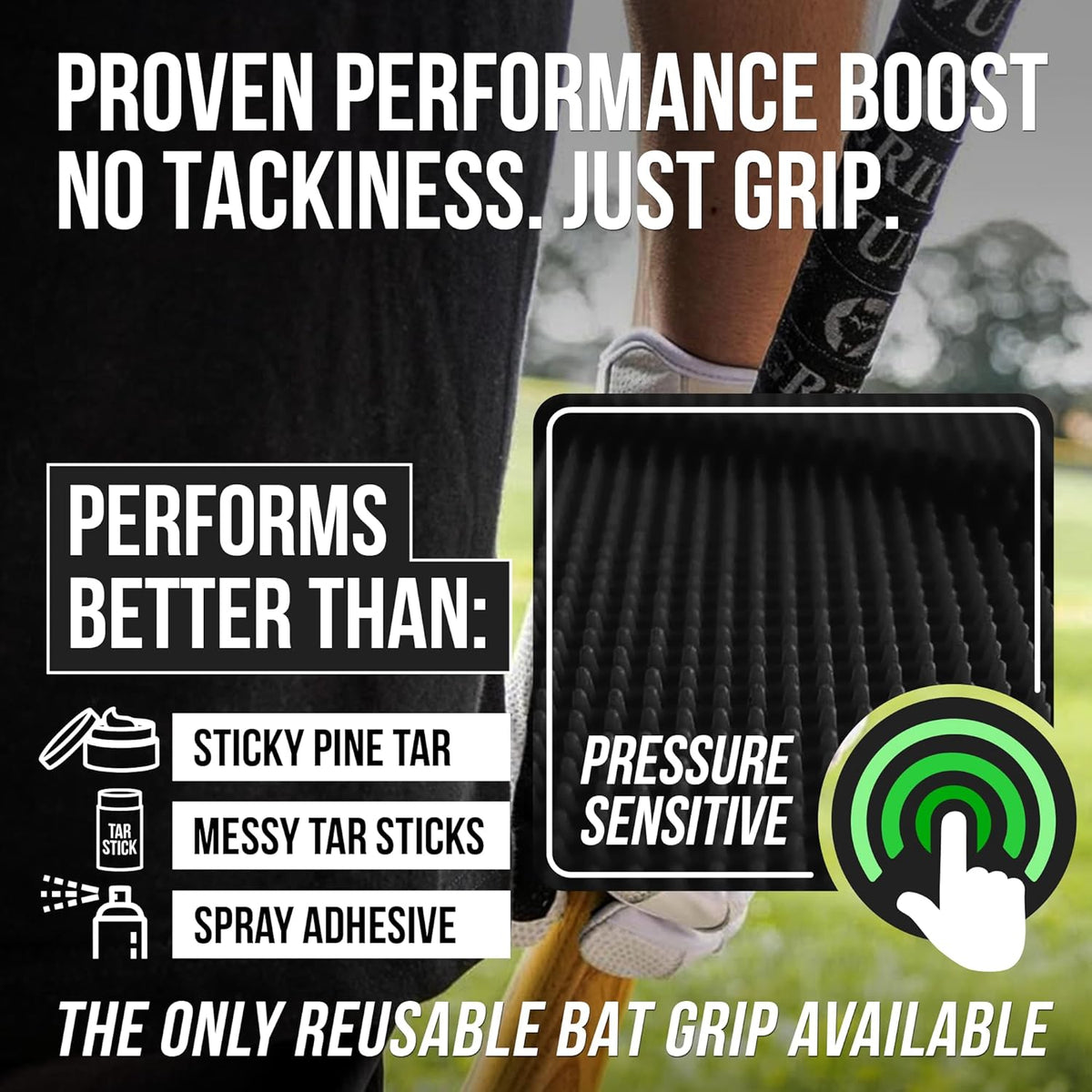 VukGripz Baseball Bat Grip Tape - Non-Sticky, Moisture-Wicking, Vibration-Reducing | USA Made