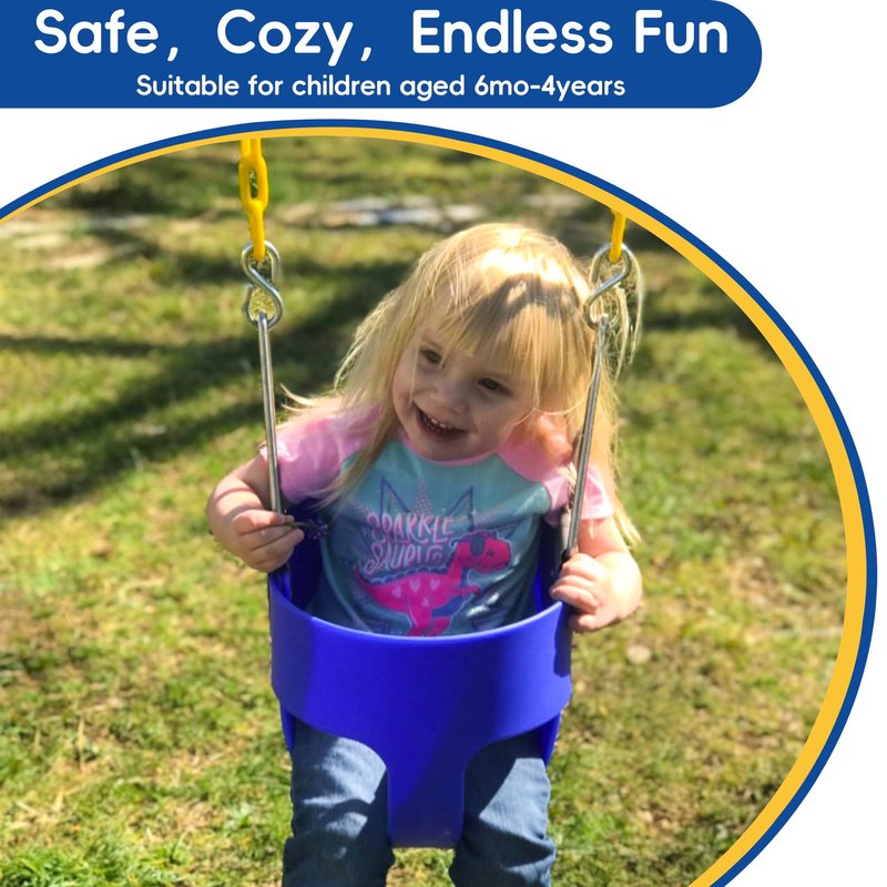 Take Me Away Toddler Swing - High Back Bucket Seat, Plastic-Coated Chains, Compatible with Swing Set Accessories