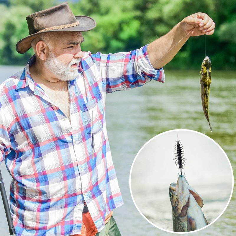 Relaxgiant 36 Pcs Hellgrammite Fishing Lures 3 Inch Soft Plastic Hellgrammite Fly Realistic Fishing Bait Artificial for Freshwater(Black, Brown)