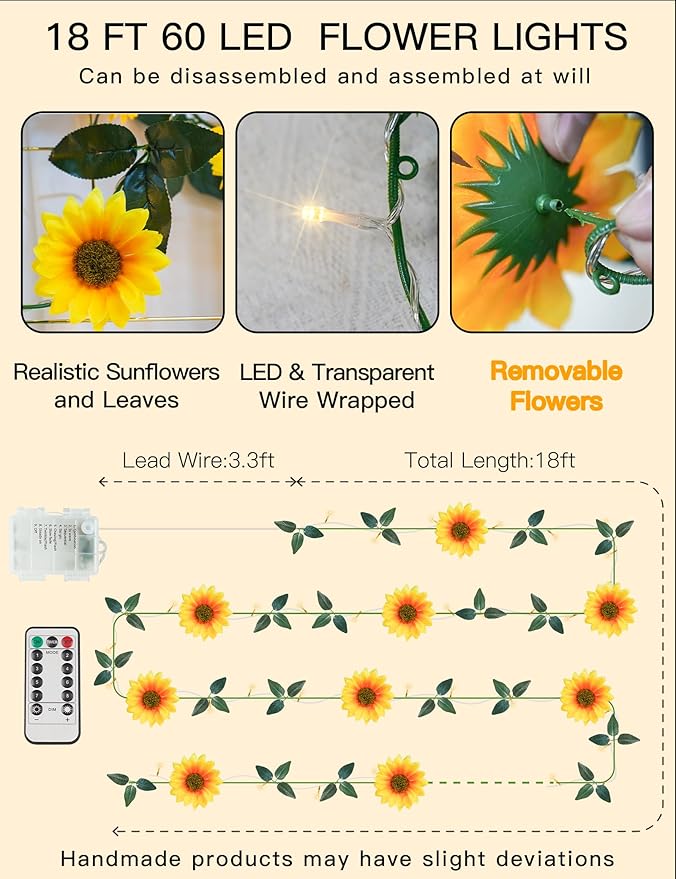 suddus Artificial Sunflower Garland