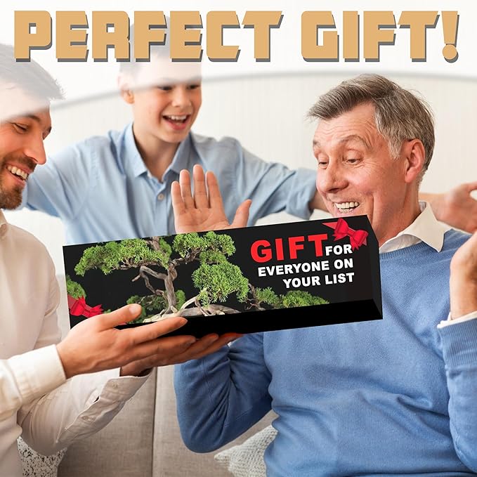 Indoor Bonsai Garden Starter Kit, 5 Seeds Growing into Red Maple, Wisteria, Black Pine, Judas Tree, Acacia, Including Complete Gardening Planters & A Planter Box for Women