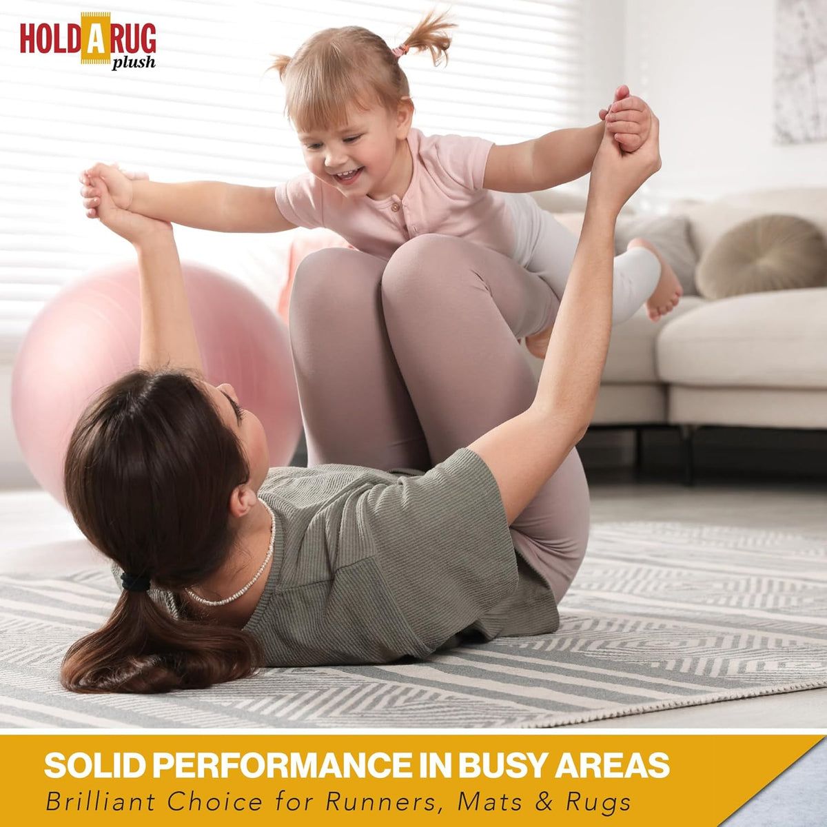 Hold-a-Rug Plush 4' x 6' Nonskid, Nonslip Rug Pad, Reversible Gripper, ¼ Thick, Safe for All Floors and Carpet, Keep Area Rugs Secure