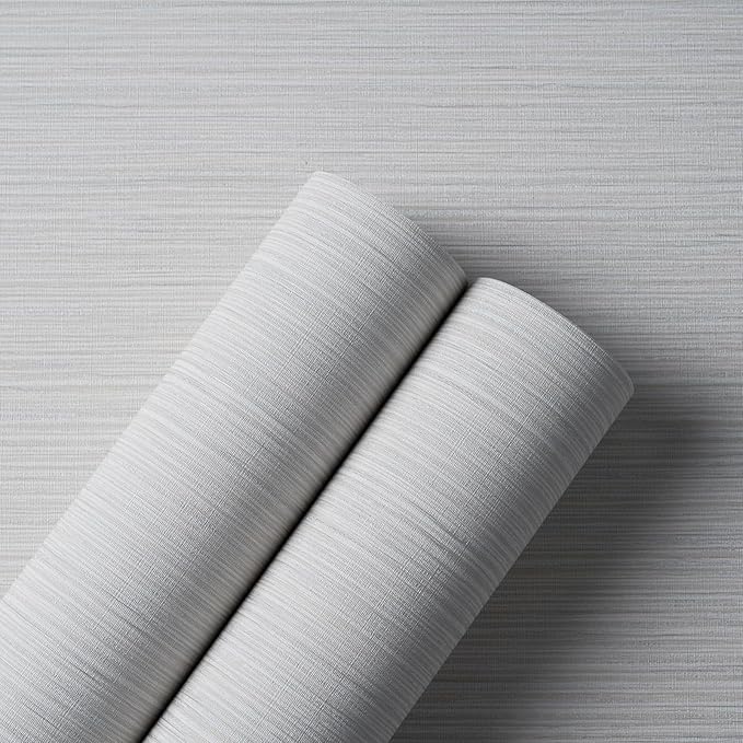 Grasscloth Textured Wallpaper Peel and Stick 24inX393in Fabric Wall Paper
