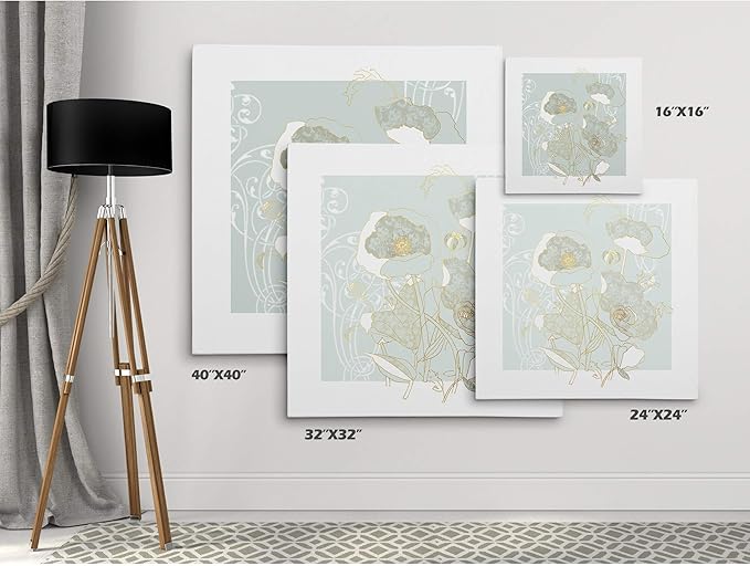 Wexford Home Filigree Floral I Gallery Wrapped Canvas Wall Art, 40x40,