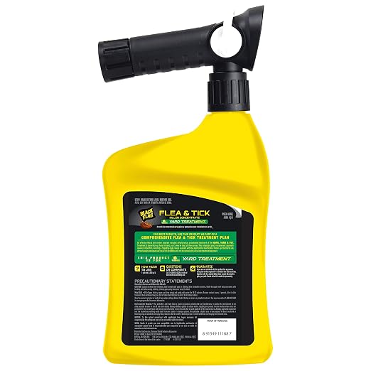 Black Flag Flea and Tick Killer Concentrate Yard Treatment, 32 Ounces, Ready To Spray, Quickflip Hose End Sprayer