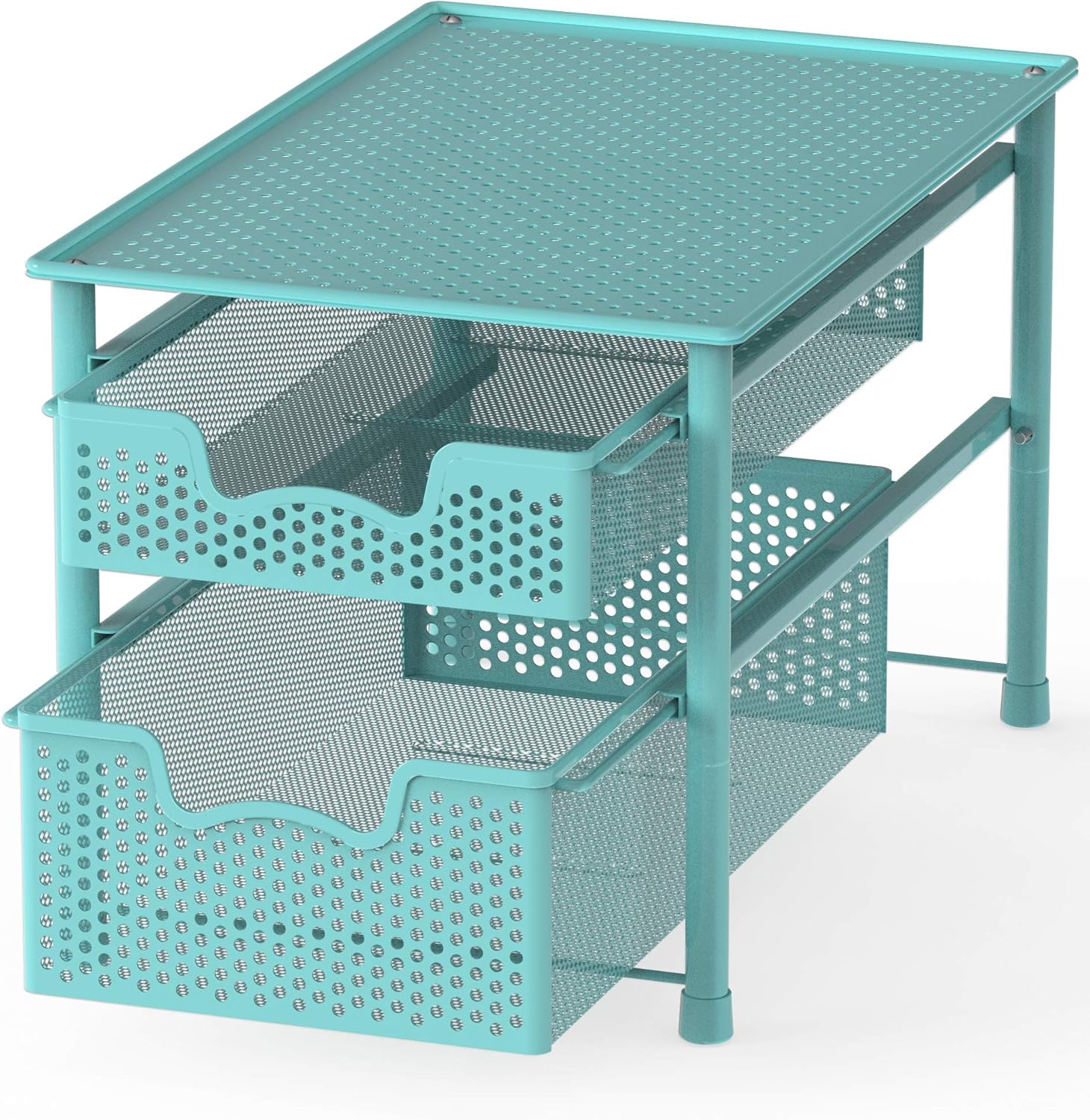 Simple Houseware Stackable 2 Tier Sliding Basket Organizer Drawer, Tur ...