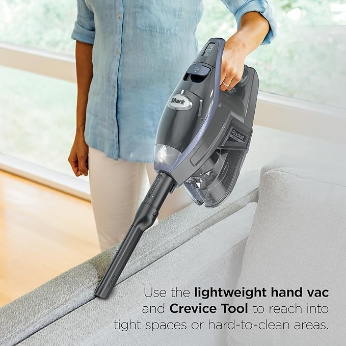 Shark Rocket Pro DLX | Corded Stick Vacuum | Removable Hand Vacuum, Advanced Swivel Steering, XL Dust Cup Capacity | Crevice Tool, Upholstery Tool & Anti-Allergen Dust Brush | Gold | HV371GD