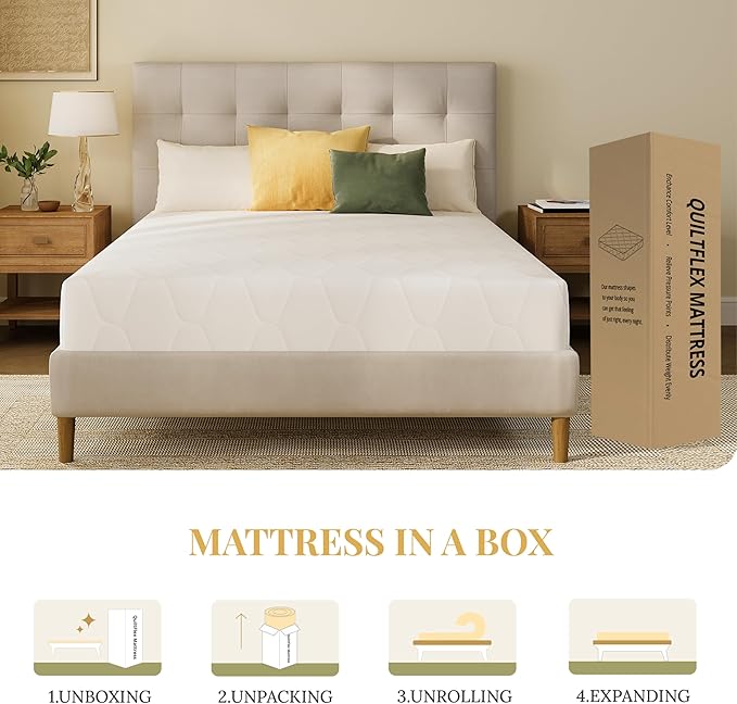 CH CHARME HOUSE 5 Inch Twin Size Memory Foam Mattress in a Box for Kids, Relieve Pressure with Medium Firm Support, Fiberglass Free, CertiPUR-US Certified
