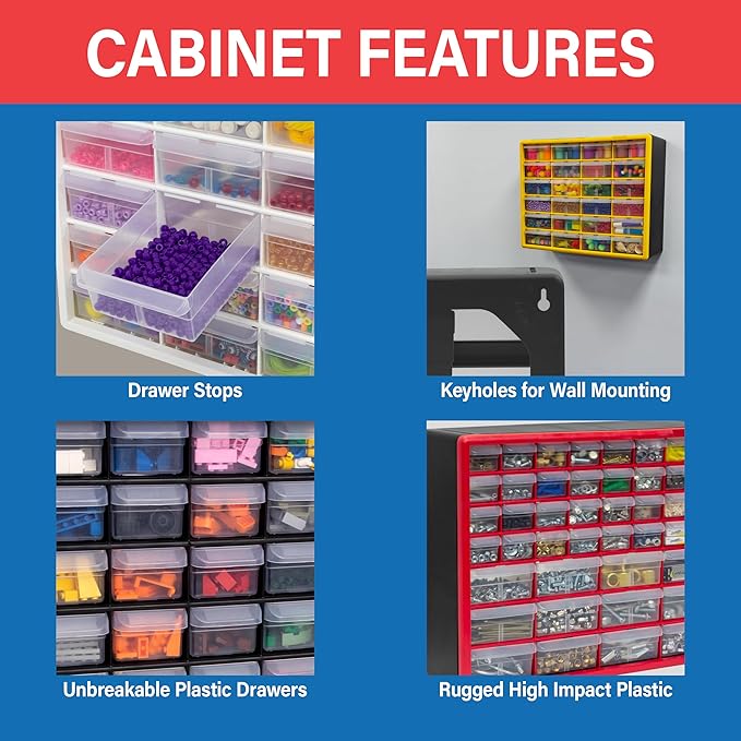 Akro-Mils 64-Drawer Plastic Drawer Storage Cabinet