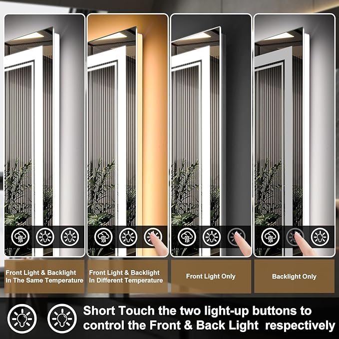 Ratsamee 40x36 Inch LED Bathroom Mirror