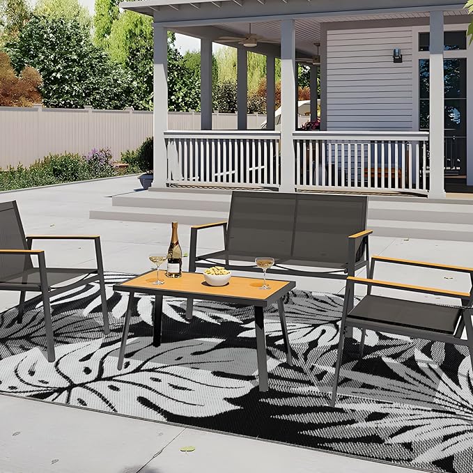 Outdoor Rug 8x10 ft Waterproof, Reversible Outdoor Plastic Straw Rug for Patios Clearance, Outdoor Area Rug Carpet RV Mat for Camping Backyard Deck Porch