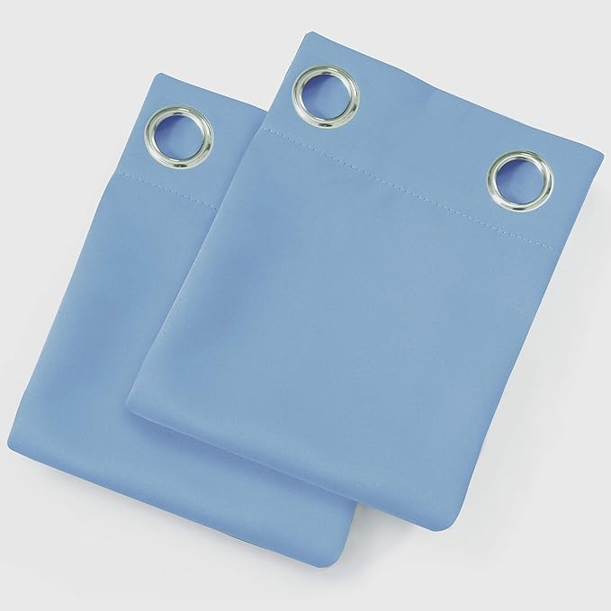 LEMOMO Sky Blue Thermal Blackout Curtains/52 x 72 Inch/Set of 2 Panels Room