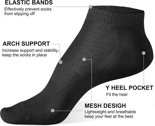Cozi Foot Ankle Socks - Soft Low Cut Athletic Socks for Women | 5/10 Pairs Available