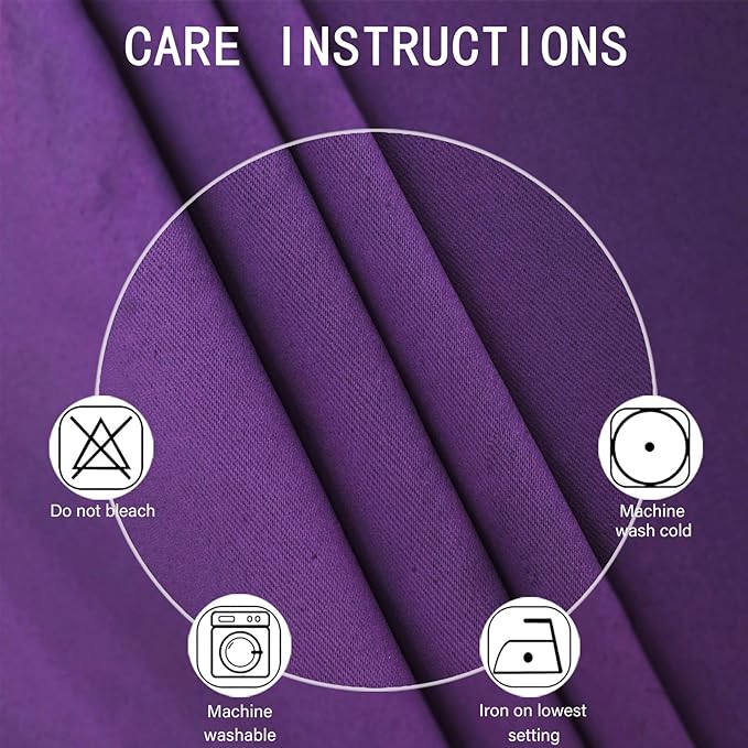 LEMOMO Blackout Curtains 52 x 120 Inch Long Purple Curtains Set of 2 Panels