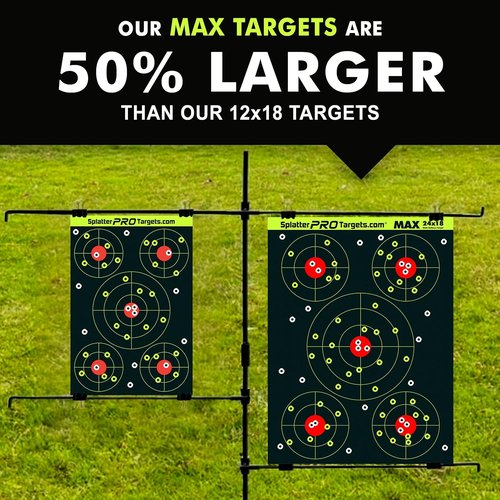**Splatter Targets | 18x24 Extra Large | Bright Fluorescent Yellow & White | Fully Reactive Design**